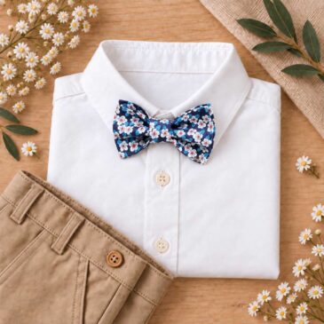 noeud papillon enfant mariage baptême, anniversaire, communion en liberty ffion bleu