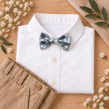 noeud papillon enfant mariage baptême, anniversaire, communion en liberty mitsi etain gris