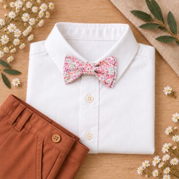 noeud papillon enfant mariage baptême, anniversaire, communion en liberty phoebe capucine orange