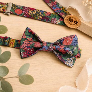 Noeud papillon pour homme Liberty ciara rouille, mariage, made in France, fabriqué en Occitanie
