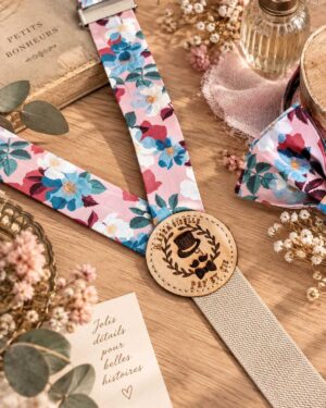 Bretelles pour homme Liberty nysa rose antique, mariage, made in France, fabriqué en Occitanie
