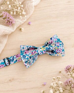 Noeud papillon homme en Liberty Claire Aude bleu