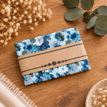 pochette costume homme mariage cérémonie, made in France en Liberty of London chatsworth spring bleu