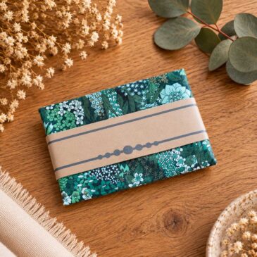 pochette costume homme mariage cérémonie, made in France en Liberty of London ciara botanique vert