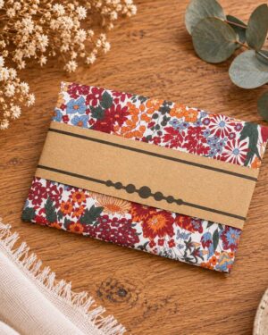 pochette costume homme mariage cérémonie, made in France en Liberty of London margaret annie ecureuil brun noisette