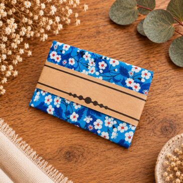 pochette costume homme mariage cérémonie, made in France en Liberty of London mitsi outremer
