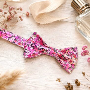Noeud papillon pour homme Liberty arrietty violetmariage, made in France, fabriqué en Occitanie