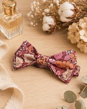 Noeud papillon pour homme Liberty ciara fauve, brun, terracotta, mariage, made in France, fabriqué en Occitanie