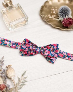 Noeud papillon pour homme Liberty Nectar Rasberry, mariage, made in France, , fabriqué en Occitanie