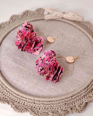 Boucles d'oreilles Fleurs en Arrietty Violet