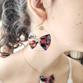 Boucles d&rsquo;oreilles créoles en Liberty Thorpe Rouille
