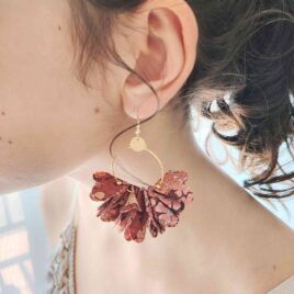Boucles d&rsquo;oreilles Fleurs en Ciara Fauve