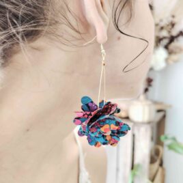 Boucles d&rsquo;oreilles Gouttes en Ciara Petrole
