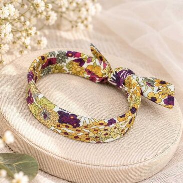 Bracelet jonc à nouer fin Liberty Margaret Annie Purple