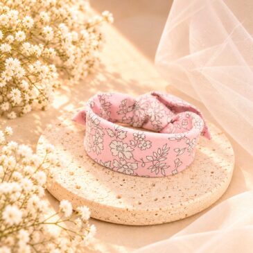 Mademoisellle Pap' et Cie Mariage, bijoux, bracelet femme, mariée, demoiselles d'honneur, invités, bracelet jonc large en Liberty of London capel rose