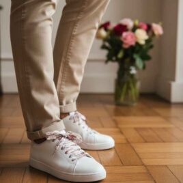 Lacets en Liberty Madeleine Rose Antique et Fluo12 œillets homme
