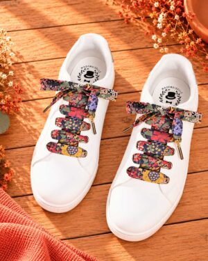 lacets baskets, converses, sneakers, docs mariage made in france en liberty of london ciara rouille multicolore