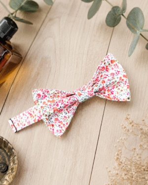Noeud papillon pour homme Liberty Phoebe Capucines, mariage, made in France, fabriqué en Occitanie