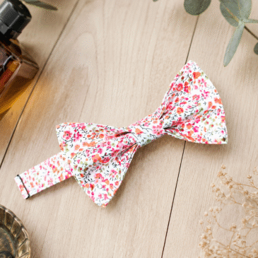 Noeud papillon pour homme Liberty Phoebe Capucines, mariage, made in France, fabriqué en Occitanie
