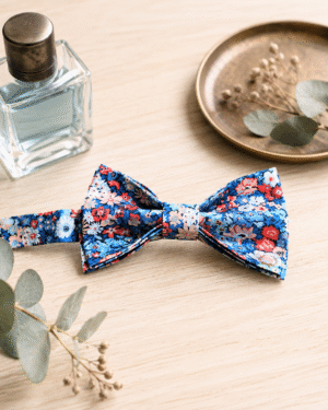 Noeud papillon pour homme Liberty Thorpe Hill Bleu, mariage, made in France, fabriqué en Occitanie