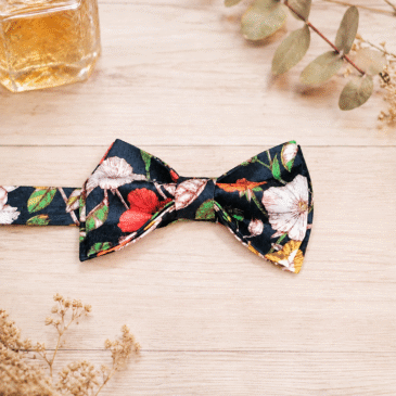 Noeud papillon pour homme Liberty wild petals Midnight mariage, made in France, , fabriqué en Occitanie