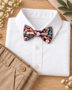 noeud papillon enfant mariage baptême, anniversaire, communion en liberty curios land, fond noir