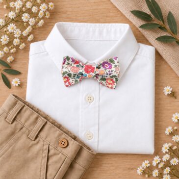 noeud papillon enfant mariage baptême, anniversaire, communion en liberty d'anjo summer, bleu, rouge et violet