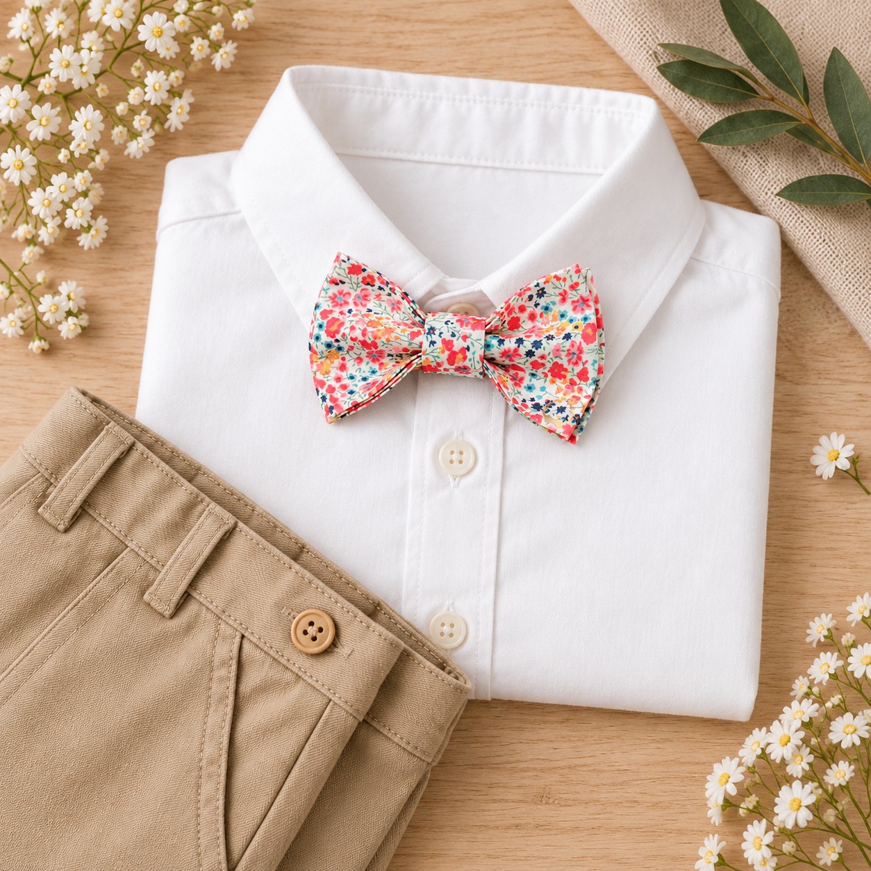 noeud papillon enfant mariage baptême, anniversaire, communion en liberty phoebe tequila sunrise, orange
