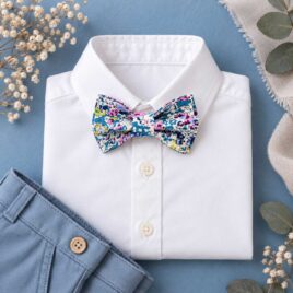 Nœud papillon ajustable enfant Liberty Claire Aude Bleu