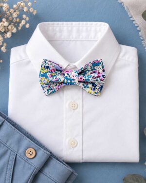 Nœud papillon ajustable enfant Liberty Claire Aude Bleu