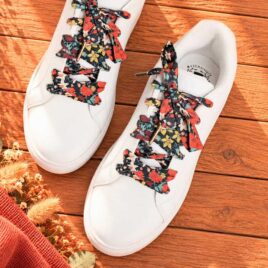 lacets baskets, converses, sneakers, docs mariage made in france en liberty of london Berry Harvest - Marine Multicolore, marine, jaune, orange