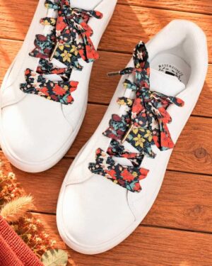 lacets baskets, converses, sneakers, docs mariage made in france en liberty of london Berry Harvest - Marine Multicolore, marine, jaune, orange