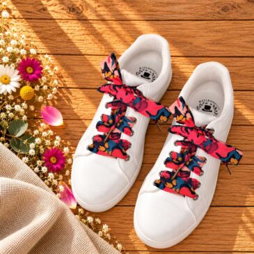 lacets baskets, converses, sneakers, docs mariage made in france en liberty of london alison lewis strawberry, rose, rouge framboise et bleu