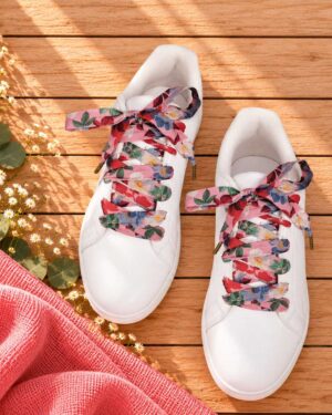 lacets baskets, converses, sneakers, docs mariage made in france en liberty of london nysa antique pink, rose vintage