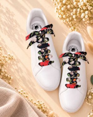 lacets baskets, converses, sneakers, docs mariage made in france en liberty of london wild petal midnight pour homme