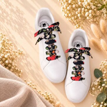 lacets baskets, converses, sneakers, docs mariage made in france en liberty of london wild petal midnight pour homme