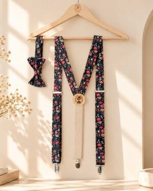 bretelles pour homme mariage, made in France, fabriqué en Occitanie, liberty of london capel floret ardoise, noir, rouge et bleu